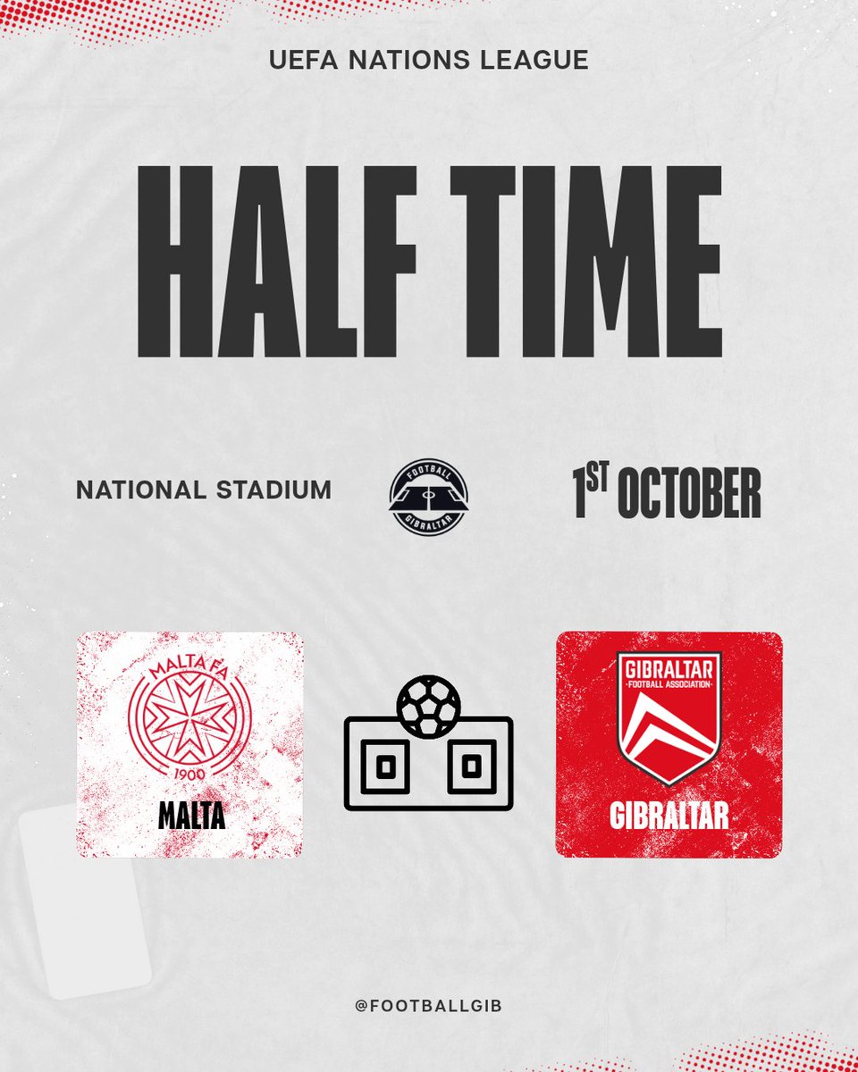 FootballGib's tweet photo. Half-time, and it is goalless between Malta ๐ฒ๐น and Gibraltar ๐ฌ๐ฎ
#Gibraltar #UNL #MLTGIB https://t.co/S7xhESTu3N