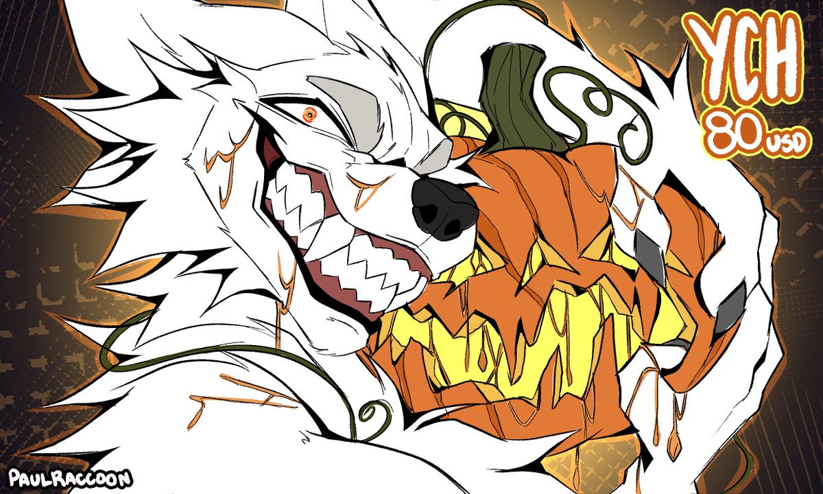 PaulRaccoonArt's tweet photo. 🎃 PUMPKIN MANIAC YCH 🎃 
• $85 // Any species, gender! 
• Flat colored with cell shading! 

Art examples on 🧵!
📨 DM with your ref to claim! https://t.co/E7p2LhHO7Y