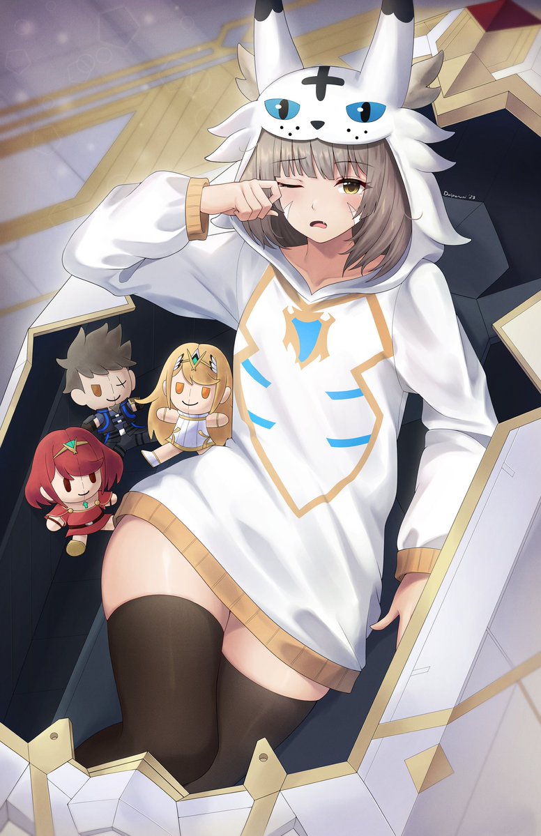 Doiparuni's tweet photo. I am now tempted to draw hoodie Nia again but with the new plushies… https://t.co/8Kz9FxZn4L