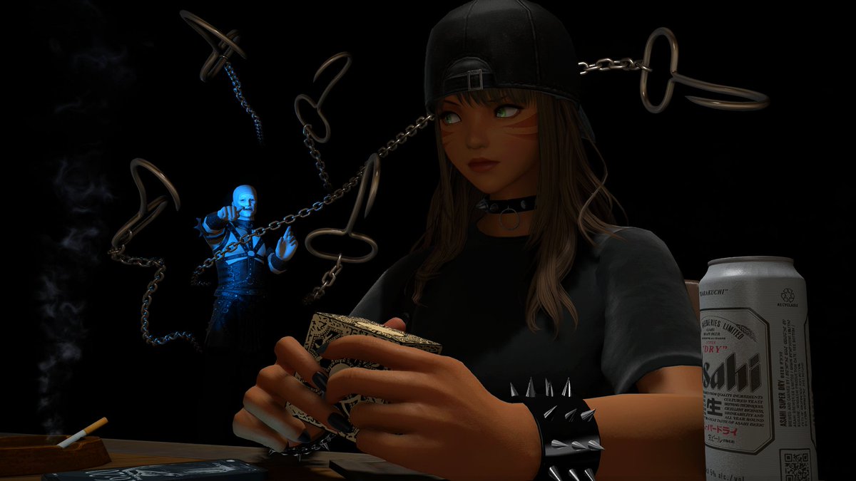 Zay_Metalcat's tweet photo. wahoo its finally spooktober 👻🧩⛓️ #gposers #gpose #ffxiv https://t.co/SklV0wD9z4