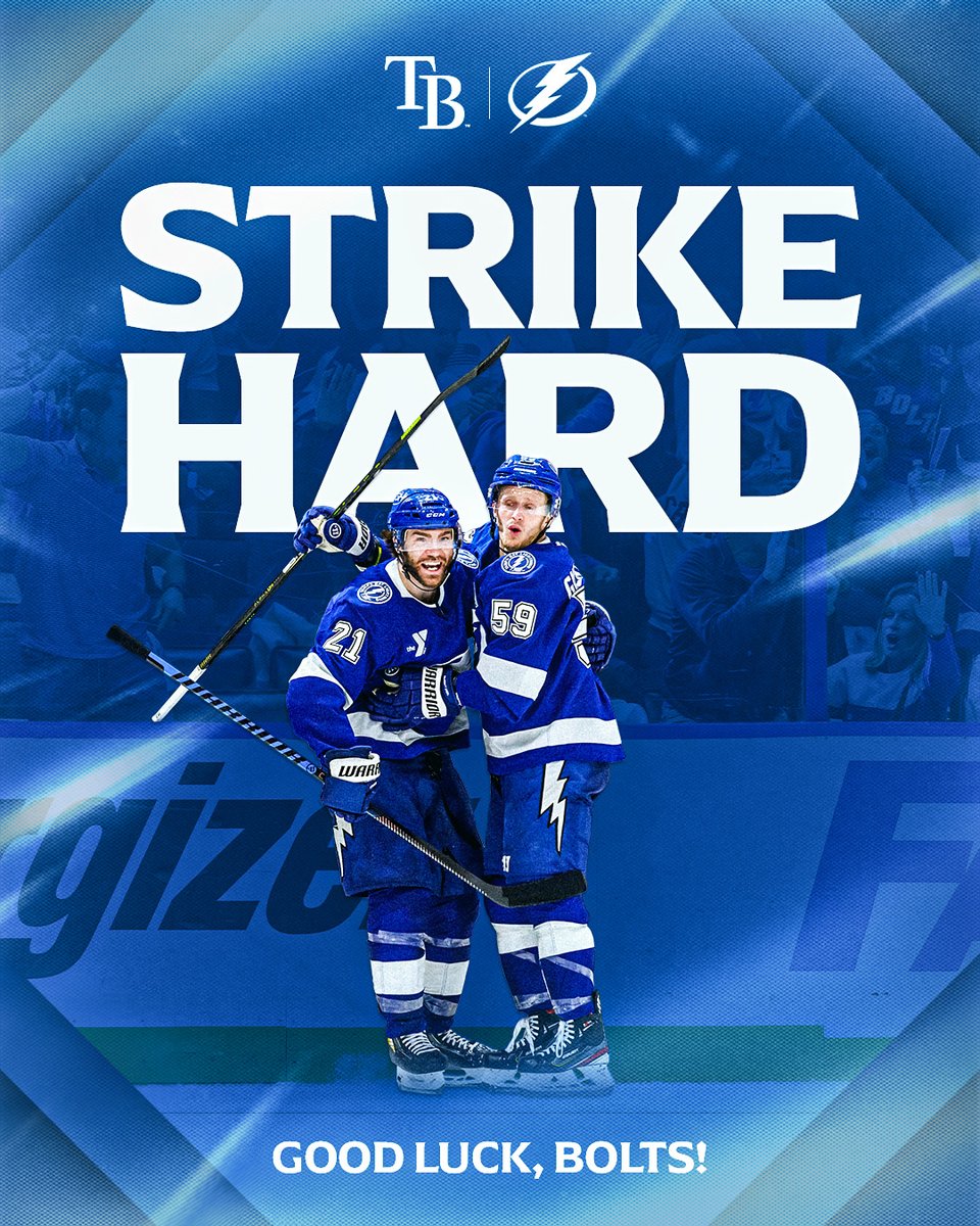 RaysBaseball's tweet photo. Here's to an electric season ⚡

Best of luck this year, @TBLightning ! #GoBolts https://t.co/ZurkPGr8Oi