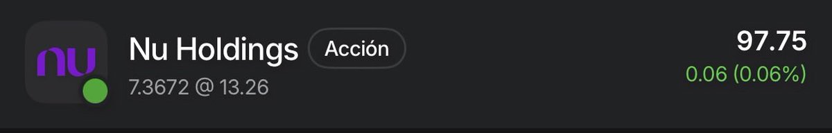 dei_bass's tweet photo. $NU  PASA DE UN -9,8% EN MI PORTAFOLIO A UN +0,06 EN SOLO DOS DÍAS🤯🤯🤯

EN ESTE BARCO ME SUBÍ Y NO ME PIENSO BAJAR 🤝 https://t.co/N89klgop1f