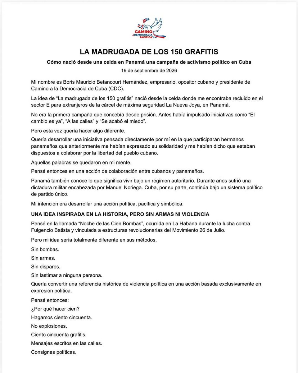 ClaridadPanama1's tweet photo. Desde la cárcel de máxima seguridad de la Nueva Joya se organizó por parte de un narco terrorista de origen cubano, el operativo intervencionista en los asuntos internos de Cuba, por el que están detenidos 10 panameños.
Esto no pudo realizarse sin apoyo de autoridades policiales. https://t.co/tBIZetV3Se