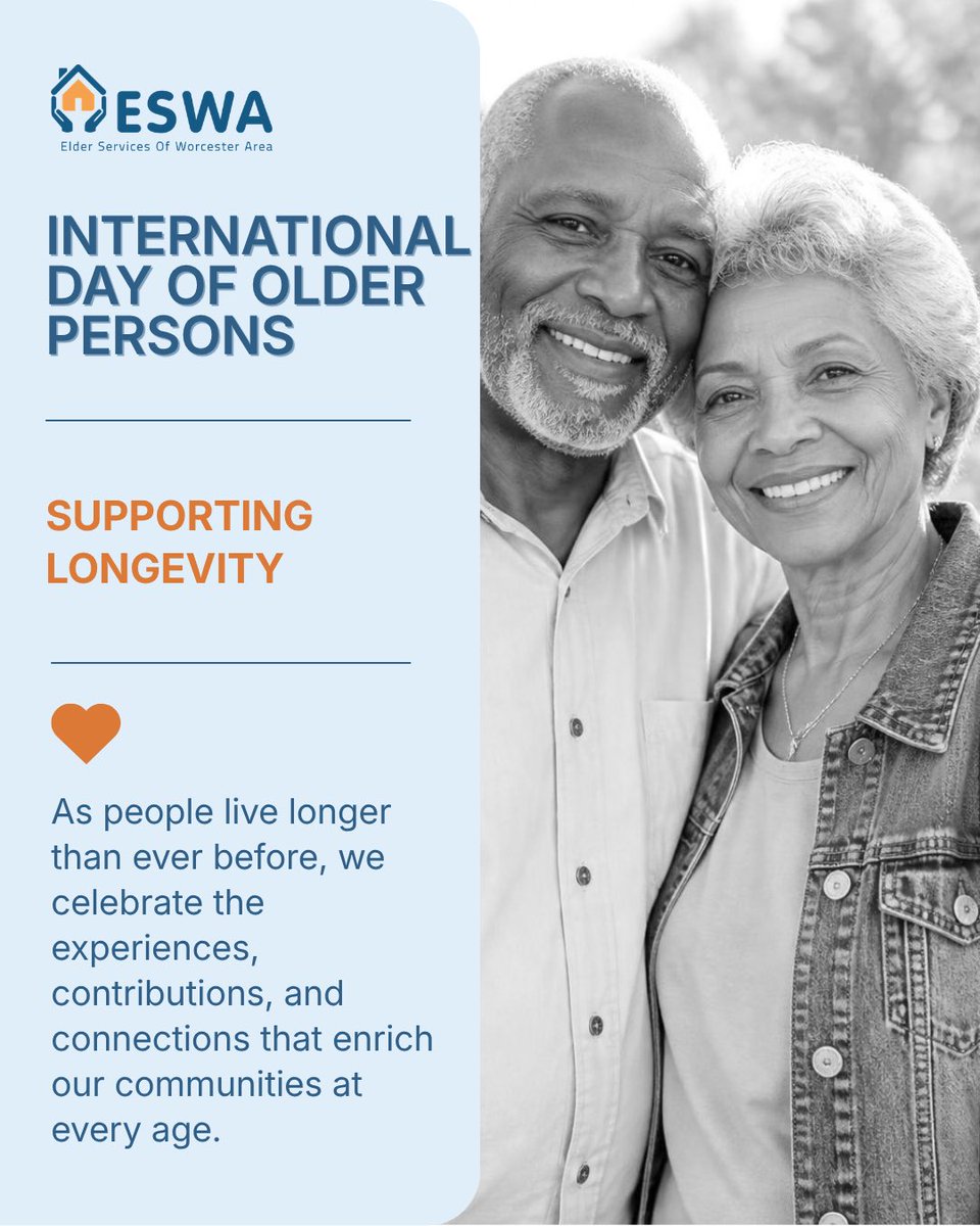 ESWAorg's tweet photo. On International Day of Older Persons, we celebrate the experiences, contributions, and connections that enrich our communities. Here's to supporting healthy aging, meaningful engagement, and the opportunity to thrive at every age! 💙 #internationaldayofolderpersons https://t.co/bYjra0gG39