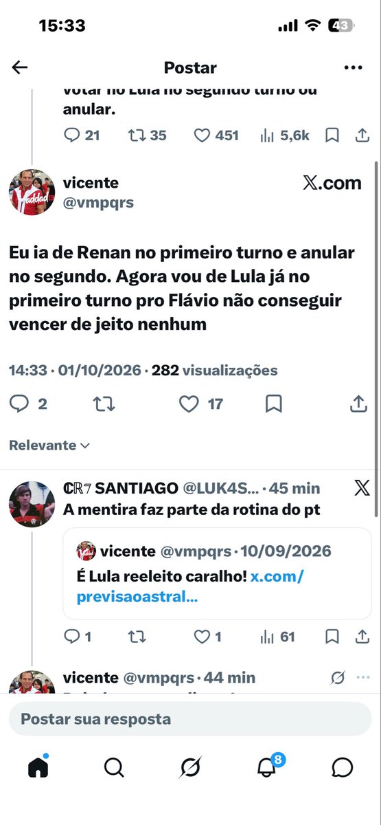 CorujaoP's tweet photo. @sohmaisumjao Deixa de mentiras seu retardado mental, tu não convenceu ngm, vcs vão tudo votar no Lula https://t.co/o1Mw8Jekzd