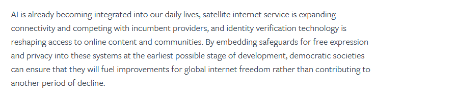 portAscar's tweet photo. @ProtonVPN @freedomhouse Not sure I trust them, from their 2025 report it seems like they are way too soft on countries trying to end internet anonymity and set up mass surveillance, they almost make it seem like it's a given that needs to be accepted and we should push for "safeguards" for it instead. https://t.co/iXczH5Q917