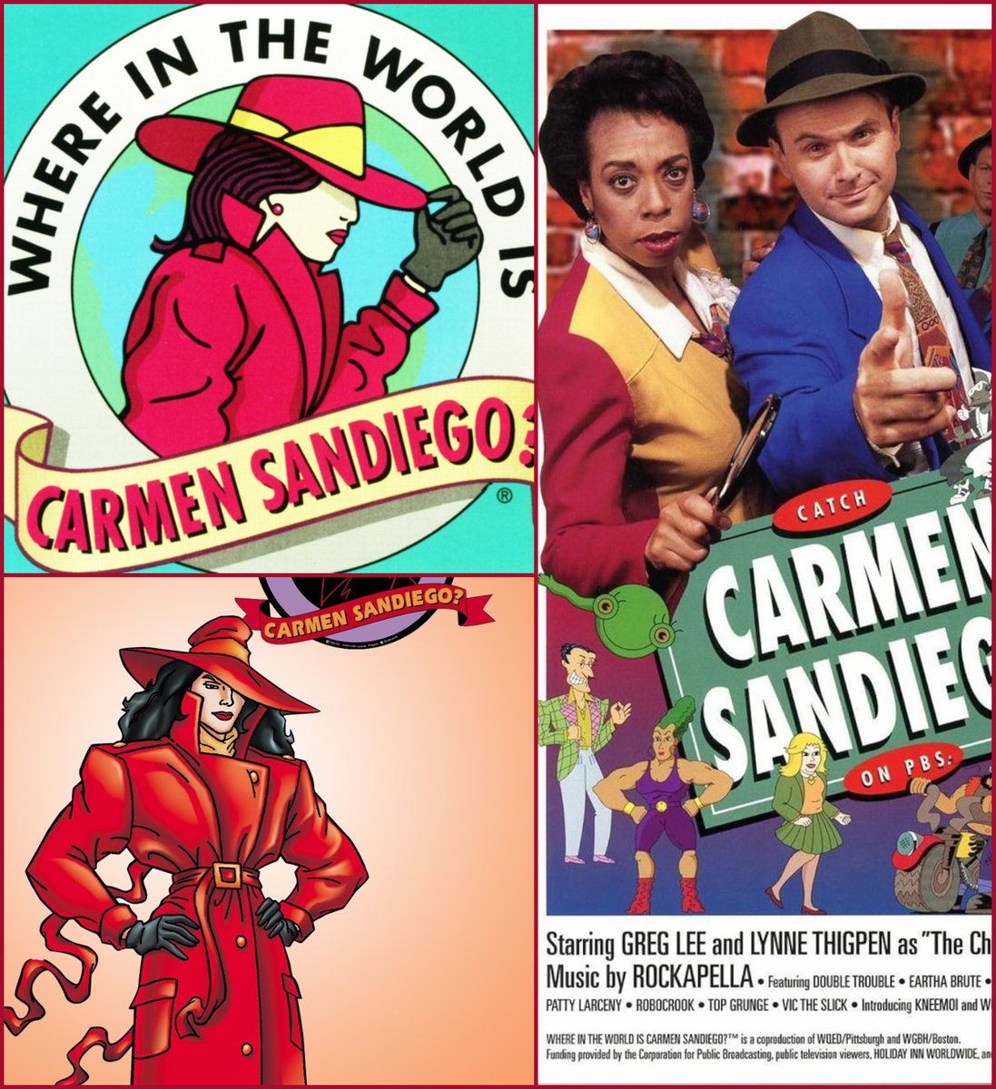 lpborg's tweet photo. OTD in 1991, 'Where in the World is Carmen San Diego?' premiered on PBS stations across the country. In this tv children's game show, young contestants were quizzed on their geography knowledge. Correct answers lead them closer to finding Carmen. The series ran until 1996. https://t.co/Y8OcYp5I1b