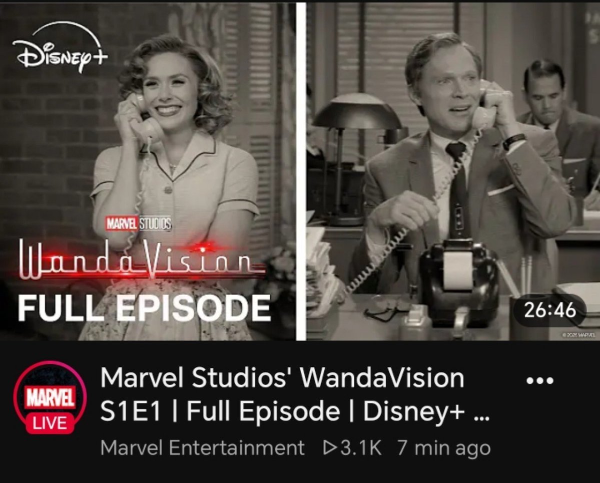 MarvelBRNews's tweet photo. Os 2 primeiros episódios de Wandavision estão DE GRAÇA no YouTube. https://t.co/76ZnMvx94c