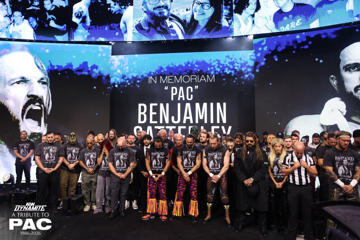 richard93612's tweet photo. Escenario en #AEWDynamite de #AEW a través #AEWonTBS para #TributeToPAC. Emotivo y gran valor de los luchadores que nos dieron su talento. Gracias Tony Khan-TK.

#AEWenEspañol #AEWOnHBOMax https://t.co/r8Oz81fILg