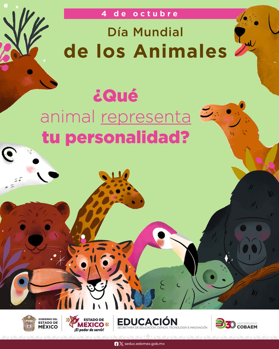 COBAEMex's tweet photo. Día Mundial de los Animales🐾

Ellos también sienten, necesitan cuidados y merecen respeto. 🐶🐱🦋

Recordemos que proteger y cuidar a los animales es una responsabilidad de todas y todos. 🌎
¡Hagamos de nuestro mundo un lugar más amable para todas las especies!

#SomosCOBAEM https://t.co/xQnUZQcHLC