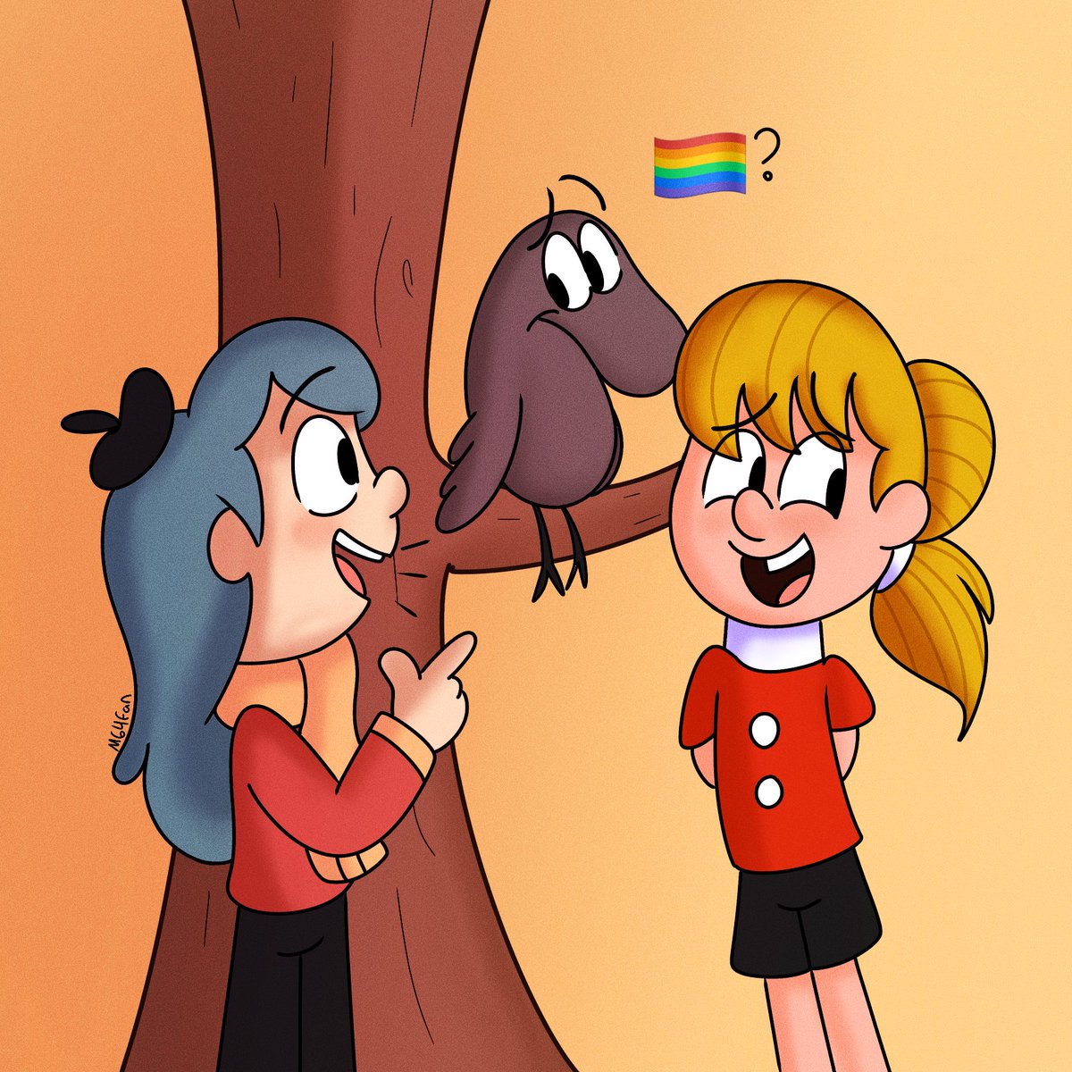 m64fan's tweet photo. Karen meets the Great Raven #Hilda #hildafandom #karenfrostythesnowman https://t.co/YwNND50P72