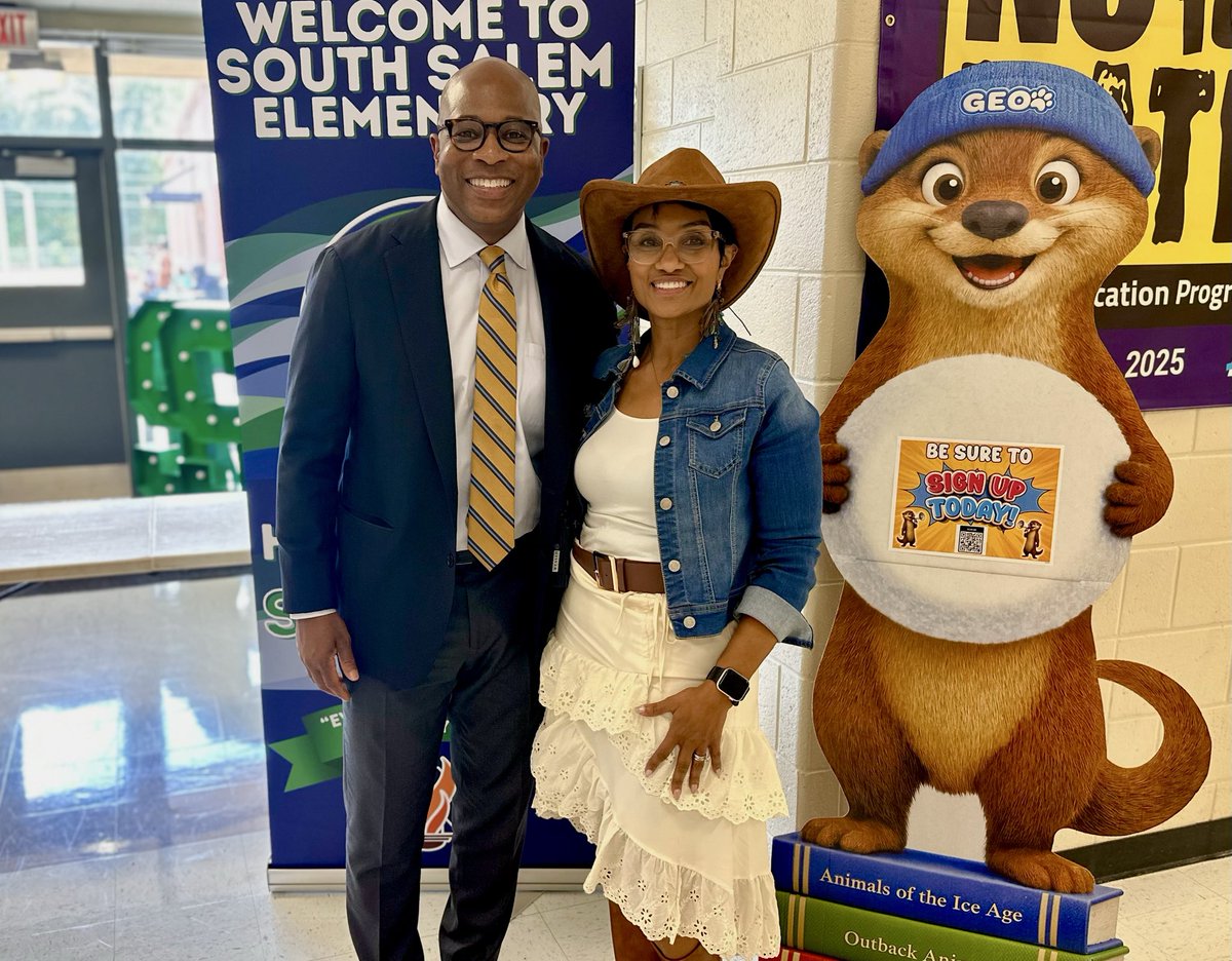 NewtonSupt's tweet photo. It is fitting that during #NationalPrincipalsMonth, we acknowledge the many hats that our principals wear. During my visit to @SSE_NEWTON, Principal Weaver was a clear example of this. Today, a cowboy hat! 🤠 #NewtonForward https://t.co/pjIyMf1otL