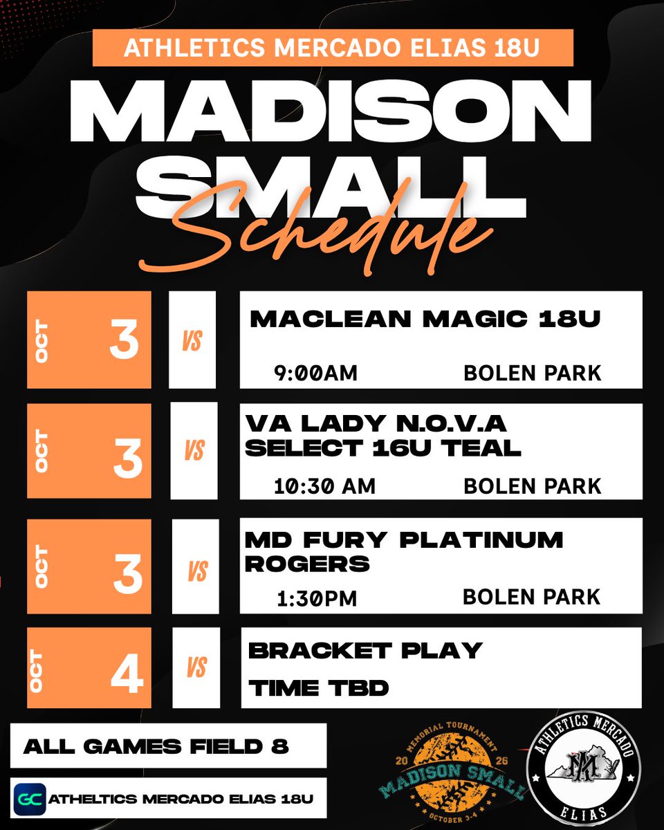 LorenKeymer28's tweet photo. So excited to start this season off right with a great cause!

Come check @AMElias16u out and support the Maddison Small Foundation!

Games @ 9:00,10:30, 1:30 - all field 8️⃣
#PlayFor24 https://t.co/BgzDqjDcIs