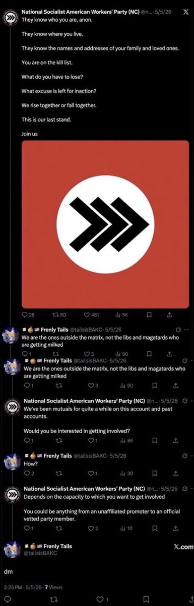 JailedFren's tweet photo. Before @wewuzsoap aka @NSAWP_SE 
"Apu"/@NSAWP_NC started @NSAWP_
he use to steal memes/infighting 24/7
"tails" replied to my unfollow me if aren't White post apu was arguing with him for being racist until he tails told him he is a 🇲🇽Apu recruited his 🌮fren to join @NSAWP_us https://t.co/AlSjfRqOfJ