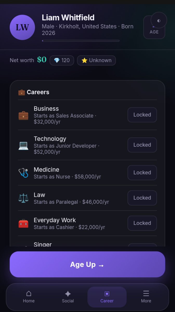 nextlifegame's tweet photo. We've Revamped The Ui, Give me ideas for improvement because I want to Release this as apk early https://t.co/UhqSVXqBSJ