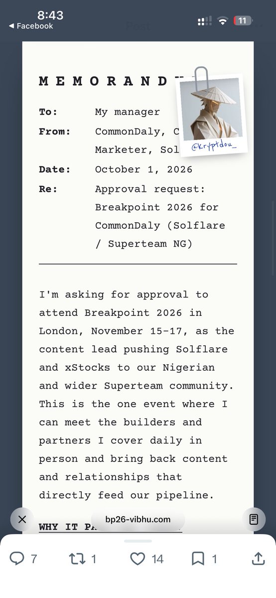 kryptdou_'s tweet photo. I spent all of September shipping content around @solflare x @magicblock.

A sponsored trip to London for Breakpoint will be a great place to X10 that content.

See you at Breakpoint. 🙏🏽😎 https://t.co/D3uAjysjRp