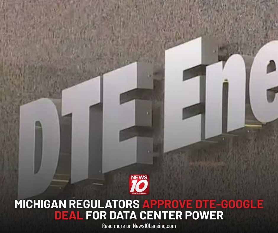 wilxTV's tweet photo. The Michigan Public Service Commission has approved special contracts between DTE and Google for the utility to provide electricity for a data center in Wayne County’s Van Buren Township. Full story at link in bio https://t.co/hUyI0tI8bq