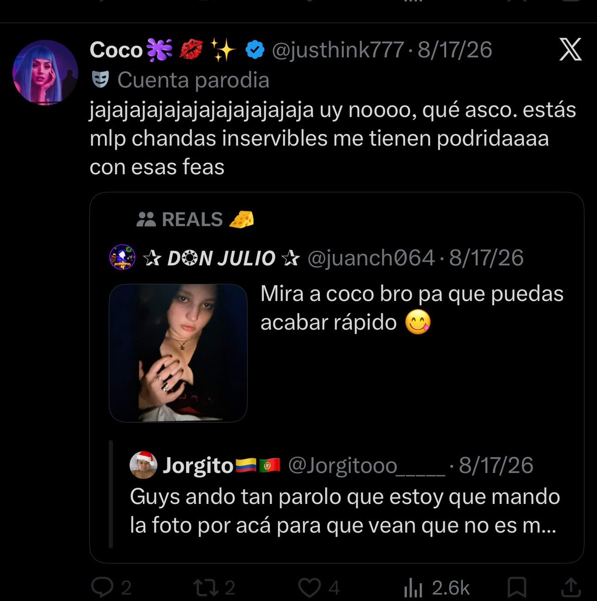 Settkz's tweet photo. Es curioso la doble moral de esta polla por que las mismas fotos que dice que supuestamente no es ella y es otra, se rie cuando julio las pasa, pero cuando se trata de mi ahi si se saca del culo de que es de una menor ajajsjsbsh cuando literalmente yo las saque de ahi en W Chat donde las paso julio, y las mandaron de ese chat