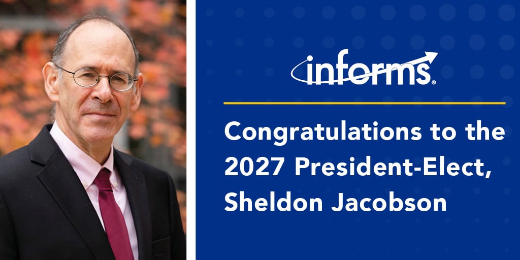 INFORMS's tweet photo. Congratulations to the 2027 President-Elect, Sheldon Jacobson
[INFORMS Election Results] 🔗 https://t.co/cKi8WLnAbJ https://t.co/v3xOa16EOr