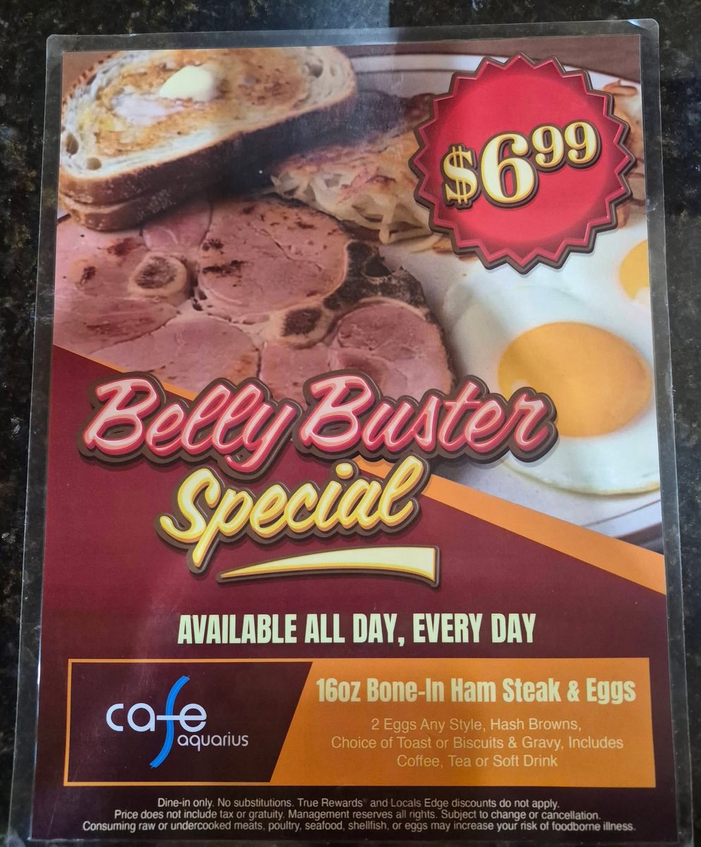 laughlinbuzz's tweet photo. 🆕Cafe Aquarius 
Retro Menu Specials 

📍Aquarius Casino Resort in Laughlin, NV 

#Laughlin https://t.co/Ke7KuSTRFA