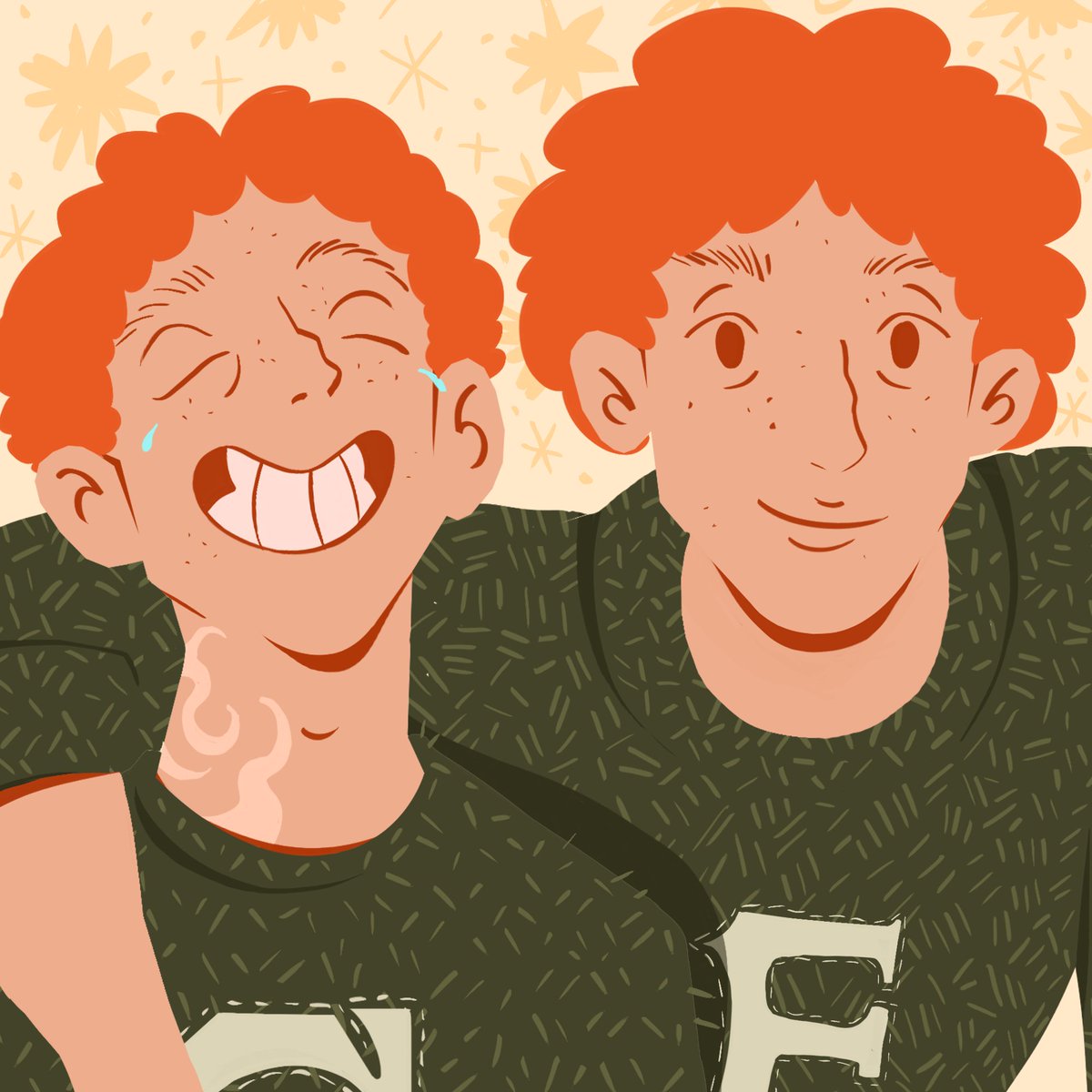 azkababoon's tweet photo. WEASLEY TWINS 💜🤹🏻‍♂️🧡 #fanart https://t.co/djujjH00mL