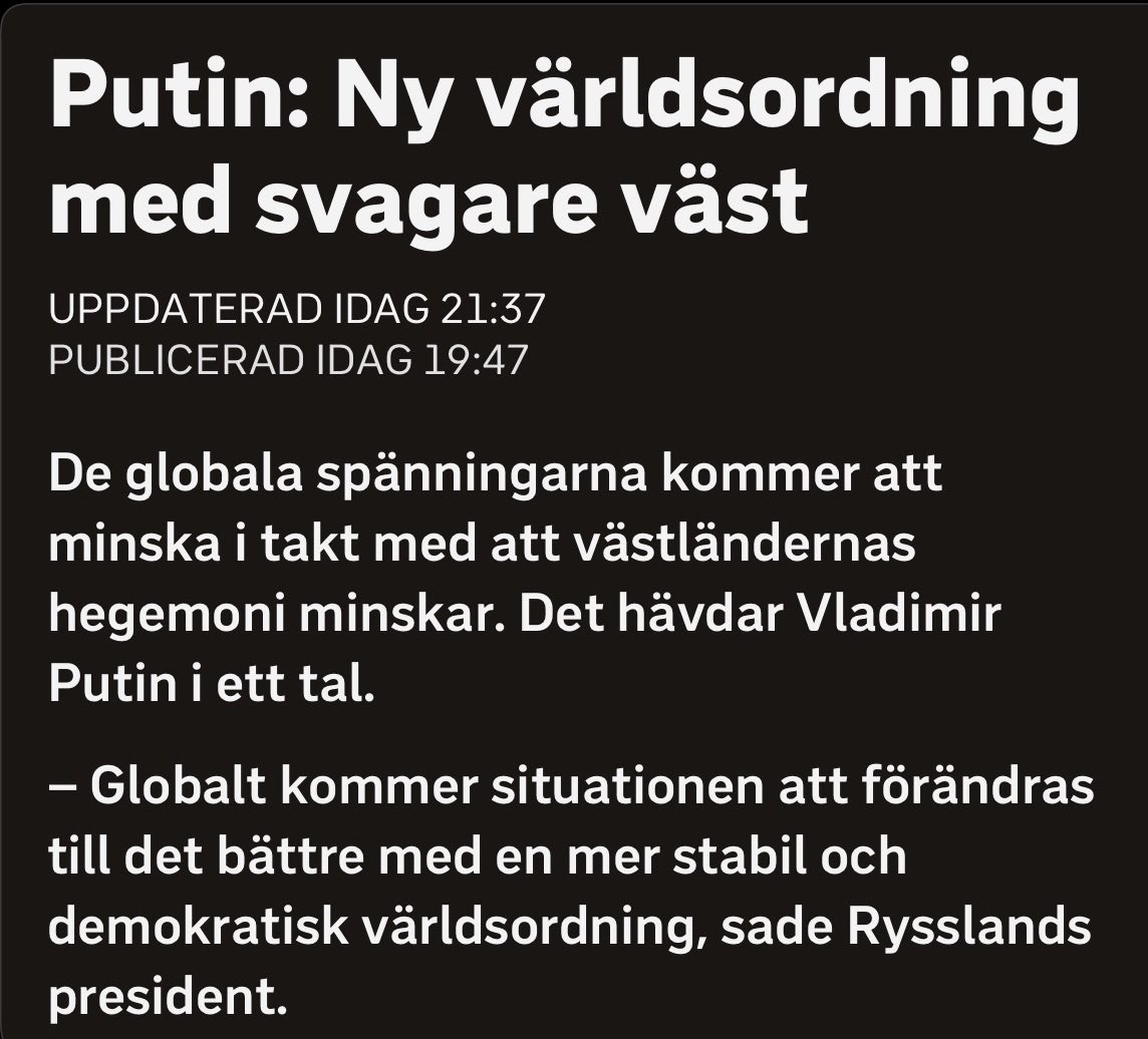jpe25216052's tweet photo. Statskontrollerade SVT återger Putin på ett sätt man aldrig varit i närheten av. 

👉 https://t.co/416BQWQsmM https://t.co/rahbBXvIXV