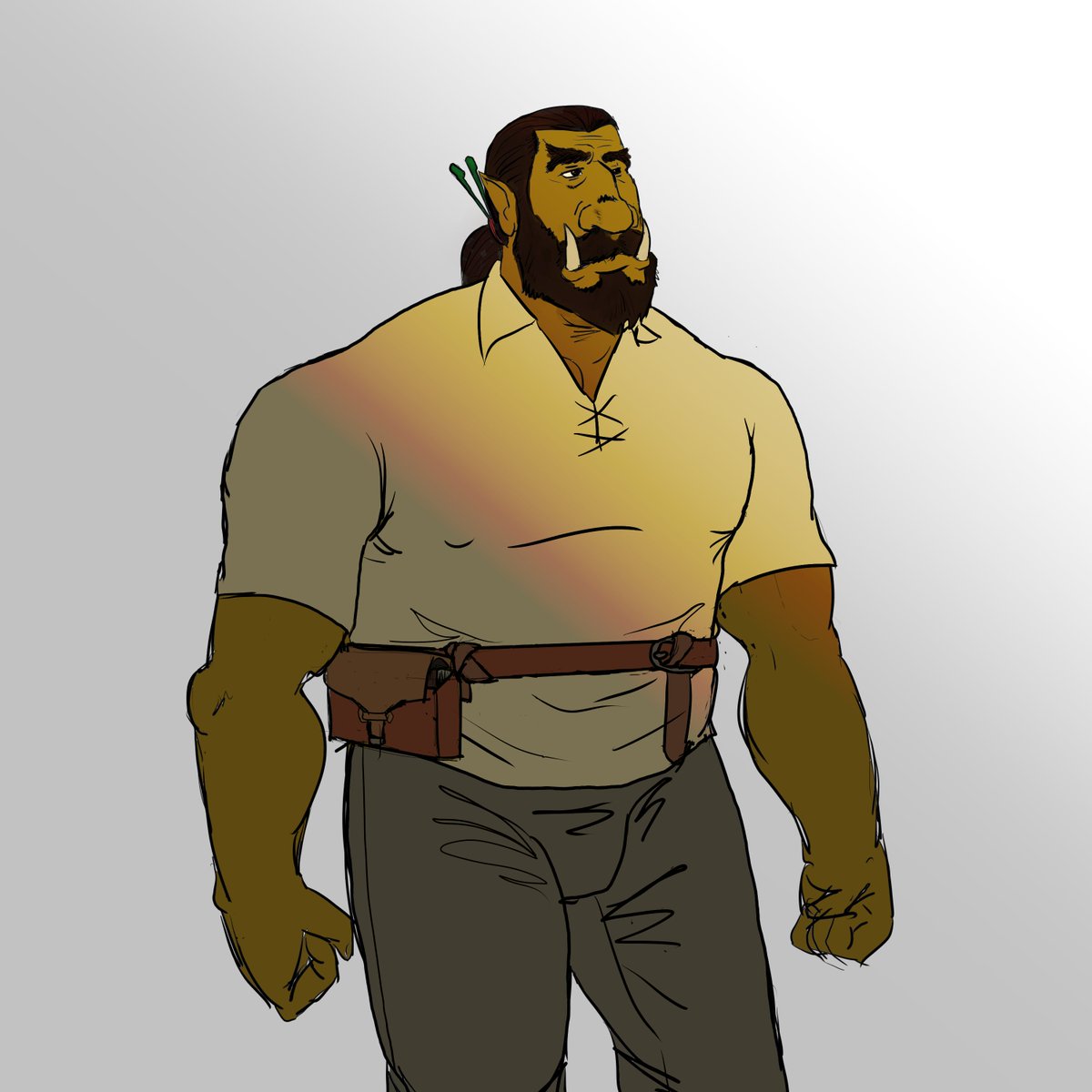 Actodibujo's tweet photo. Al menos por el momento acá puedo compartir este dibujo reciente de un OC que estoy usando para DnD #orctober #dnd #art https://t.co/cpMcblDV11