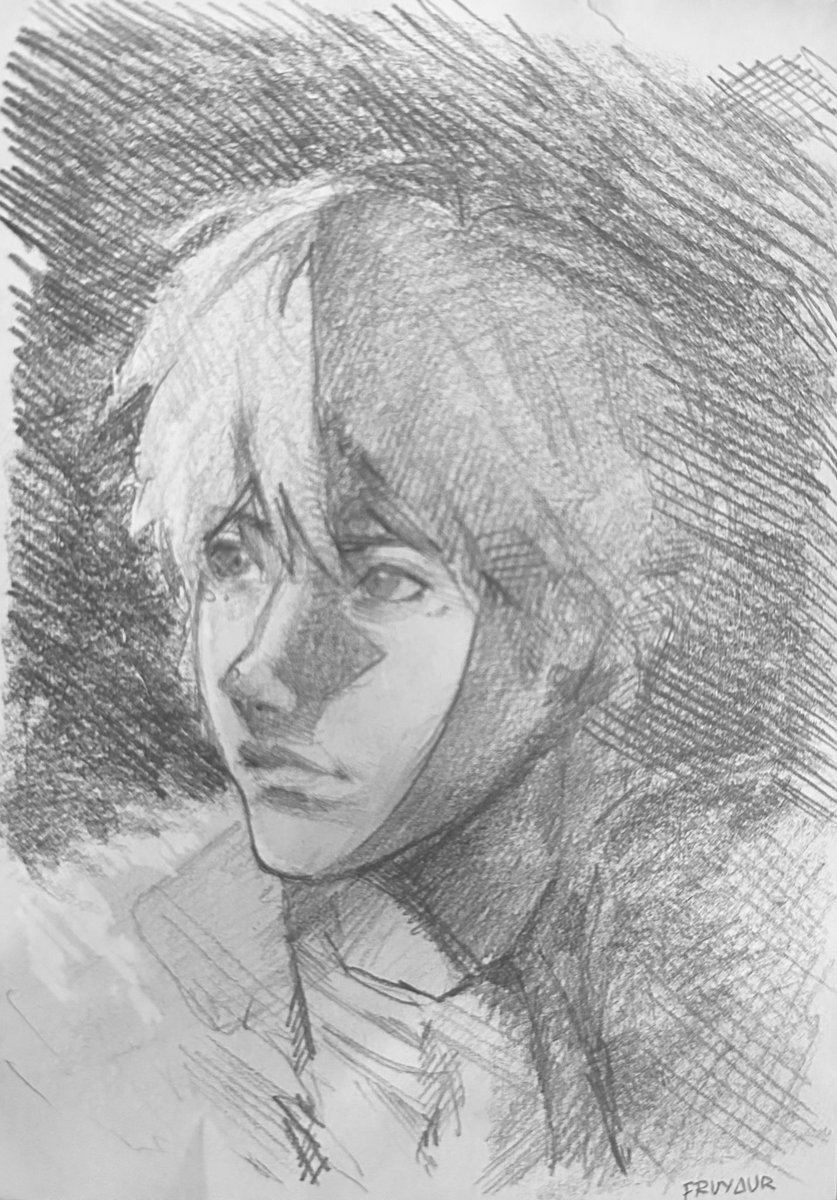 frodofruyo's tweet photo. Study. I made a grave mistake of making this on printer paper lol. Also dunno why my camera captured it badly… #ocart https://t.co/ledeFJO2SE