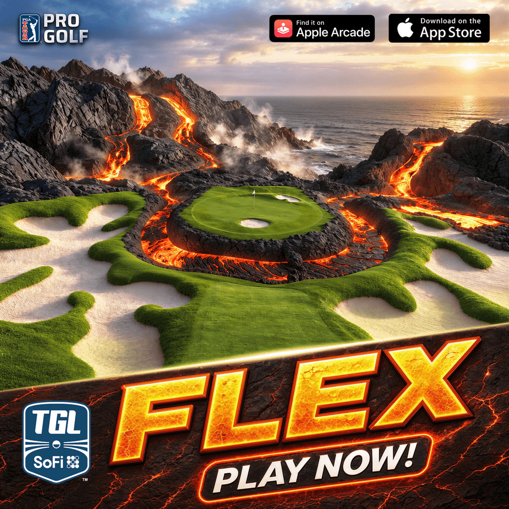 PGATOURProGolf's tweet photo. We've got another sweet @TGL designed hole joining our lineup today! Play FLEX in a variety of TGL Tournaments all weekend long ⛳🏌️

Click here to download &amp; play! >> https://t.co/hqugWbwkX0 https://t.co/VdKRi0ZrFt