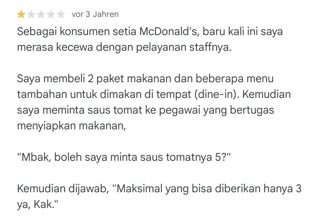 _Deff's tweet photo. @Smash1014314 Meskipun ujungnya dikasih setelah berdebat panjang dan minta panggilin manager, tetep review google bintang 1 biar ada perbaikan SOP. https://t.co/lKTQSvu04P