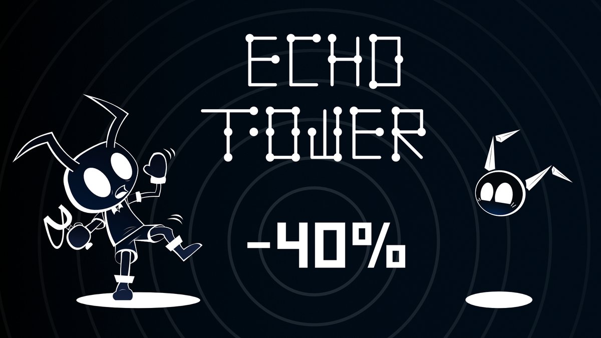 Taldiuz's tweet photo. Happy to announce that Echo Tower is part of Steam Autumn Sales!

Help Echo and Beepbop uncover the dark tower secrets at -40%.

Check it out: https://t.co/QOkkTTVUkK

#steamSales #indiegame #audiogame https://t.co/IYa8ha6yde