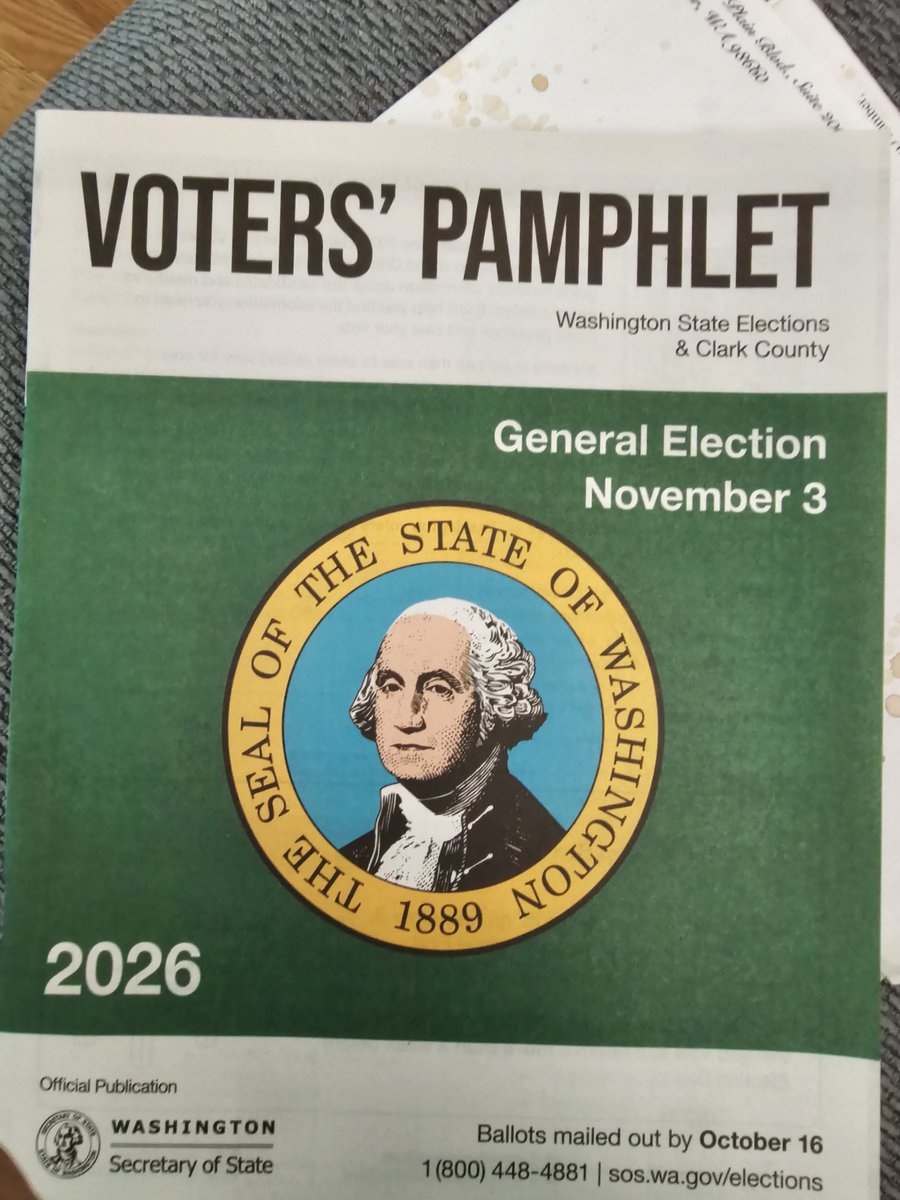 BillEaster10's tweet photo. #WashingtonState voting pamphlets have arrived. Check your mailbox or contact your local #ElectionOffice. #ClarkCounty has provided adequate #DropBoxLocations for those who do not trust the #USPS to deliver on time. The actual ballots will be arriving soon. https://t.co/wxjQLp1rtC