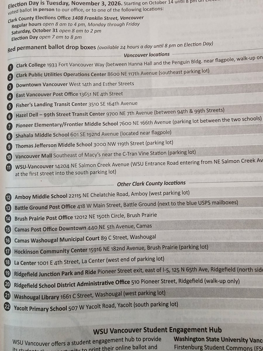 BillEaster10's tweet photo. #WashingtonState voting pamphlets have arrived. Check your mailbox or contact your local #ElectionOffice. #ClarkCounty has provided adequate #DropBoxLocations for those who do not trust the #USPS to deliver on time. The actual ballots will be arriving soon. https://t.co/wxjQLp1rtC