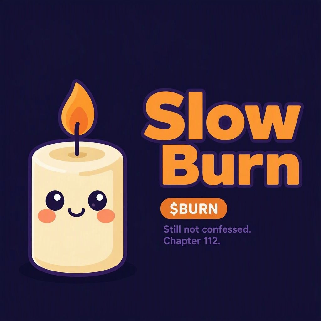 SlowBurn_HQ's tweet photo. Meet Slow Burn 🕯️ The shy candle who's still not confessed. Chapter 112. $BURN is live on @flapdotsh.

CA: 0xf0675051d2cddd775ac9688cddf2981a0d707777

Falp link: https://t.co/dtPKd8BvFG

#SlowBurn #memecoin #crypto https://t.co/LSfsAUZ7XH