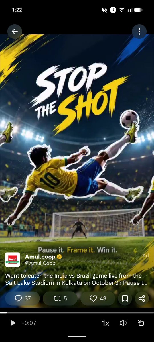 susltiw's tweet photo. @Amul_Coop #INDvsBRA https://t.co/XOGNYw5rAY