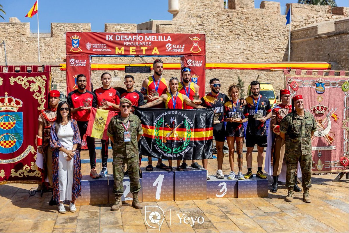 COMGEMEL_ET's tweet photo. Los legionarios del #TERLEG1 destacaron en el #IXDesafioMelilla. Un equipo logró el 1.º puesto en la categoría Equipos Militar Mixto, demostrando esfuerzo, preparación, compañerismo y espíritu de equipo. #COMGEMEL @MCANA_ET @EjercitoTierra https://t.co/B33CUyIrqU
