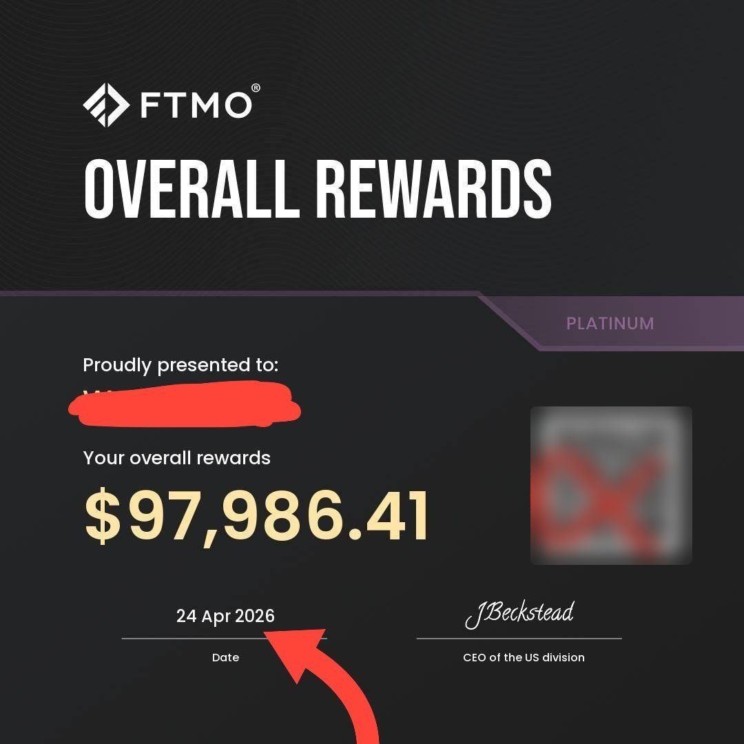 PraxAIOfficial's tweet photo. Receipts from real clients 👇

$97K in overall FTMO rewards. A $43K single payout. 200K challenges passed on FTMO and FundingPips.

Not every account passes. The ones that do stay inside the rules. https://t.co/zQZZiOb7pe