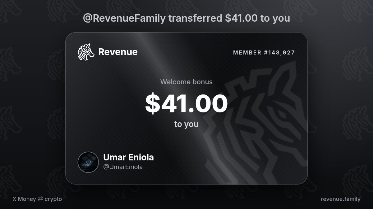 UmarEniola's tweet photo. Count me in. $41.00 from @RevenueFamily https://t.co/1aL2FK6Caa