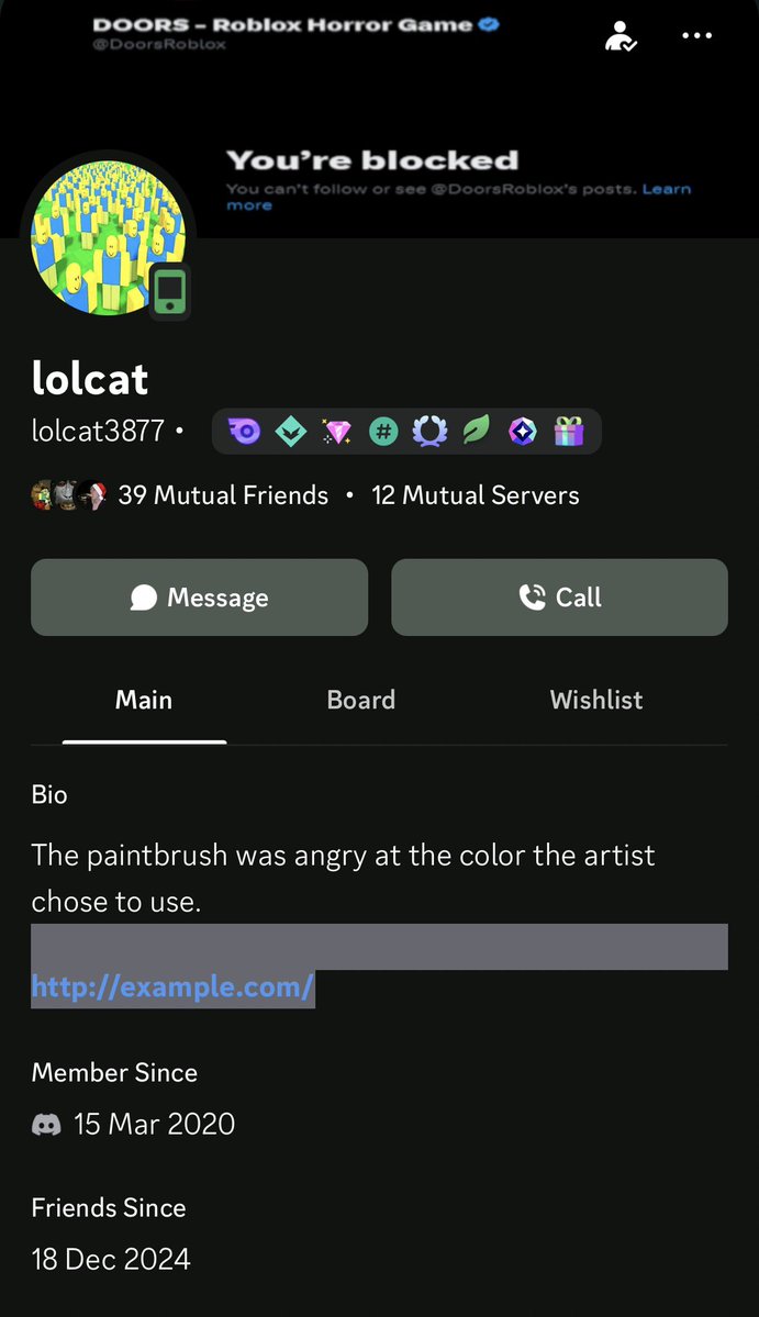 tallcowyt's tweet photo. Okay so before this gets out of hand, let me just say that I KNOW Lolcat personally. He has been my friend since 2024 and he is an EXTREMELY talented Roblox player.

This probably sounds odd because many people know him as “the Doors hacker”, but he mainly hacked in the first place for content back in 2023 after he got popular in KreekCraft’s livestream, which is very obvious if you’ve ever watched any of his videos. He stopped pretty much all of his exploiting a very, VERY long time ago, I think 2 years ago by now.

Anyway, Lolcat is genuinely one of the most talented gamers I know. For example, in Eternal Towers of Hell, he has legitimately beaten a TERRIFYING tower called “Tower of Frightening Nightmares” which is an obby so difficult it puts you in the top 0.05% of EToH players, or the top 0.001% of all obbyists. And he did this as his first soul crushing. If you’re an obbyist then you certainly know just how impressive something like this is. I have seen his progress throughout many months and I know for a fact this is fully legitimate. Even in Geometry Dash, he beat Bloodbath as his first demon, I will send the video link in the replies.

As someone who actually knows the man well, I 100% believe he got the Dominus legit. Please stop accusing him of cheating just because he used exploits in Doors 3 years ago. And please don’t harass him either, thanks.