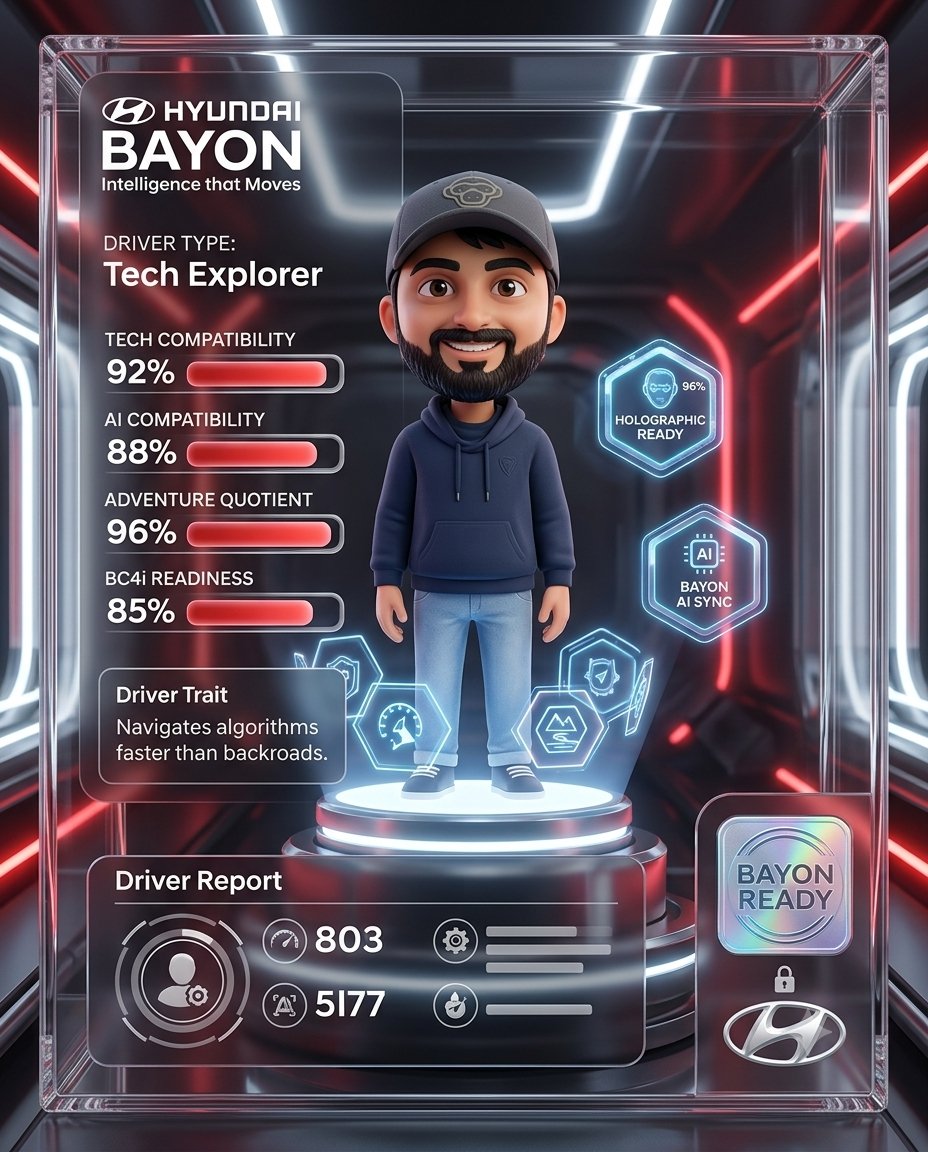 Deepu_Cooolguy's tweet photo. Unlocked my personalized Hyundai BAYON Driver Profile! Ready for the intelligent drive. 🚗⚡
@HyundaiIndia #LicenseToBAYON https://t.co/qLykXq1bpq
