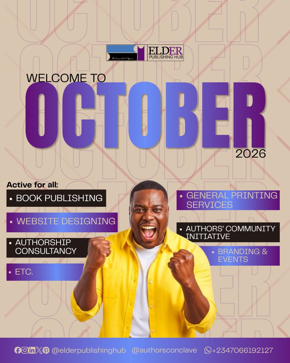 ElderPublishing's tweet photo. It's a new month. Welcome to October. https://t.co/vUg9zDMgpc