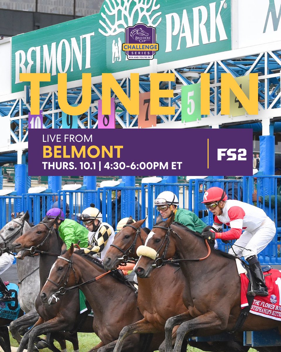BreedersCup's tweet photo. Tune into FS2 and catch the #WinAndYoureIn Vosburgh and Flower Bowl today at @BelmontPark1905! https://t.co/vyO1hmE1qK