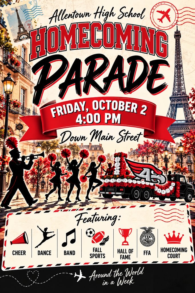 UFRSDSuper's tweet photo. Good Afternoon! 
This is just a reminder that our homecoming parade is tomorrow Friday, at 4:00pm on Main Street. 
Hope to see you there! https://t.co/DWu5sZFEmy