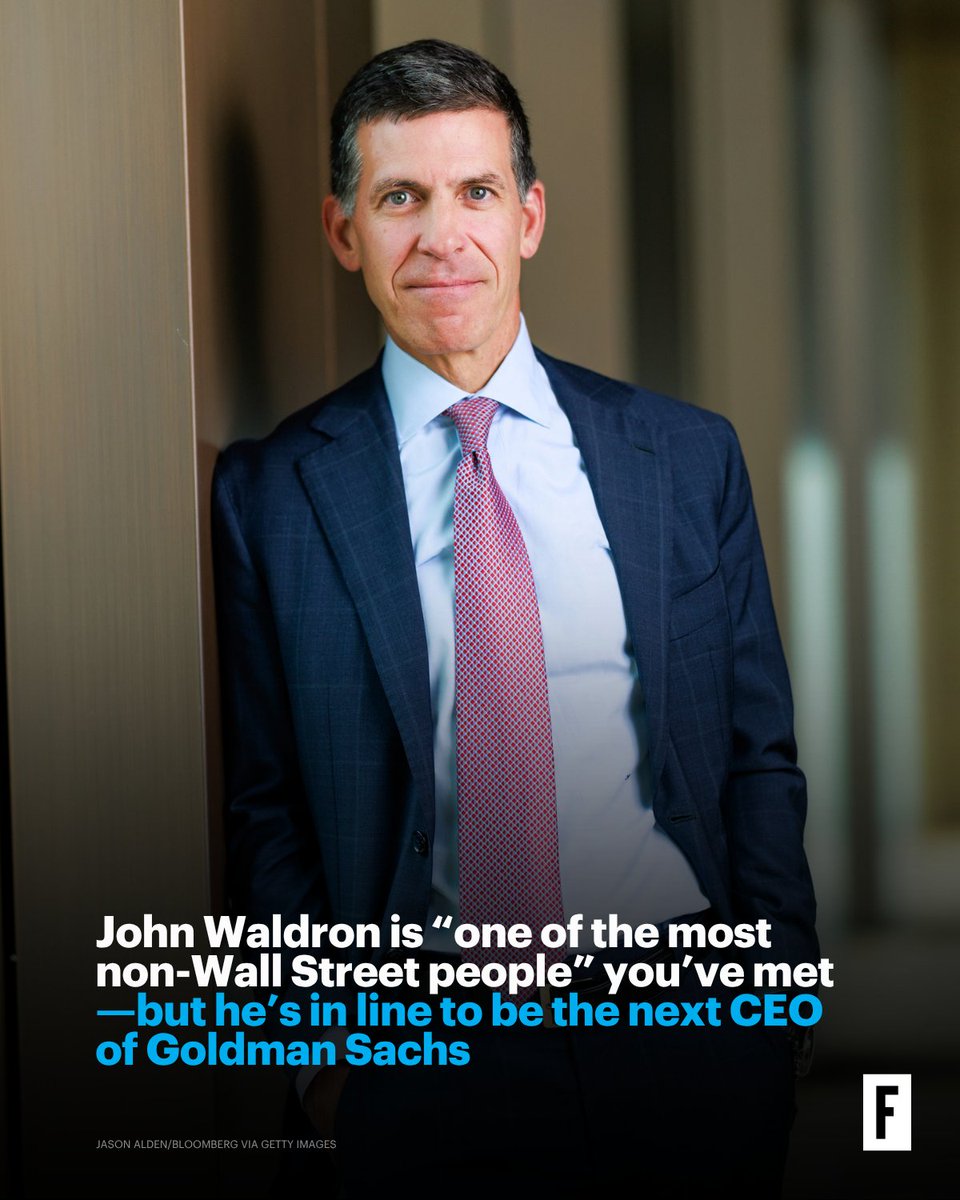 Fortune500's tweet photo. John Waldron spent 26 years climbing the ranks of Goldman Sachs, and may soon ascend to the CEO job at the storied investment bank. https://t.co/dBIcFu7UCb https://t.co/Wt61vbVXuH