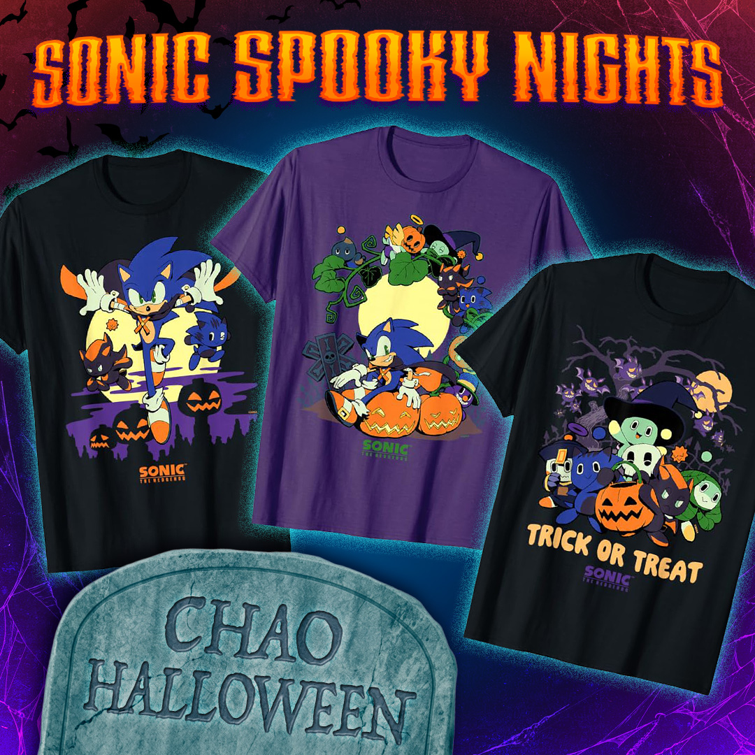sonic_hedgehog's tweet photo. The night has arrived. 🌙

Get into the spooky season with new Sonic Halloween designs featuring your favorite characters and just the right amount of fright. 🖤🎃

Shop the collection: https://t.co/fIrZbYK8pV https://t.co/gSpT0hg0ns