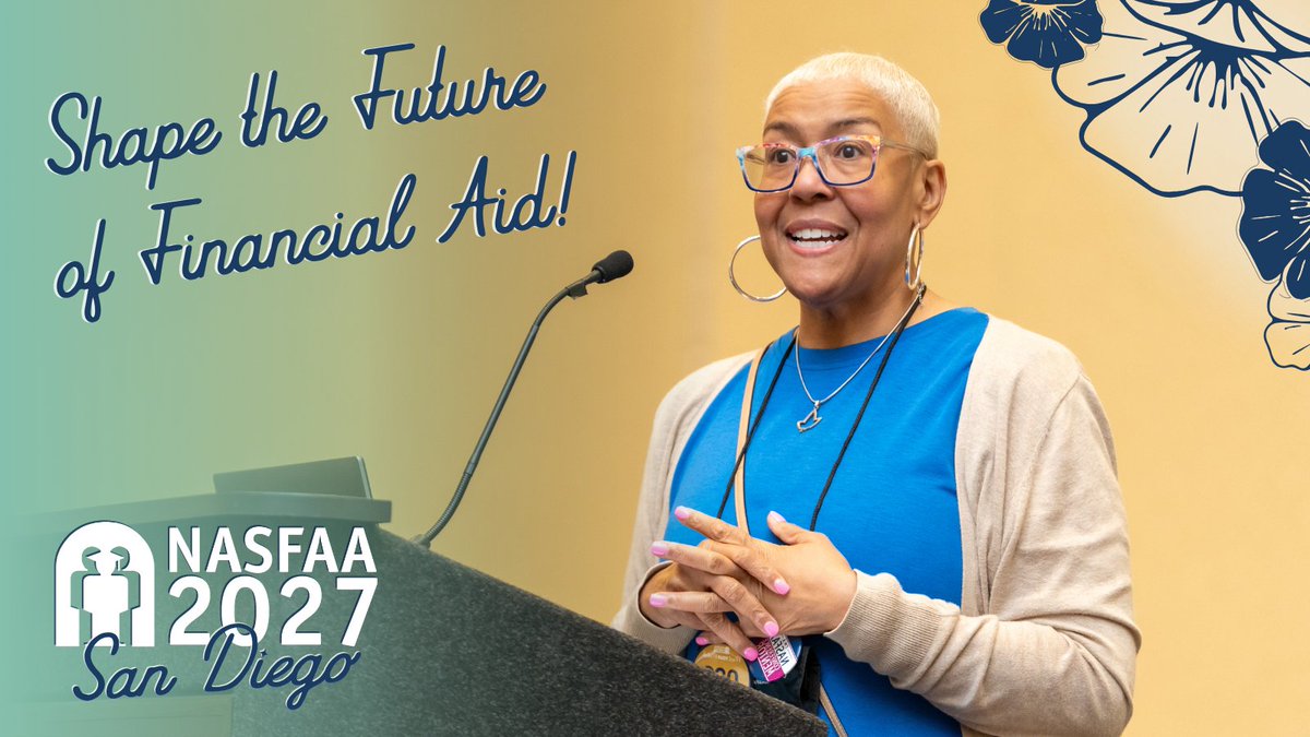 nasfaa's tweet photo. Picture This: San Diego. June 2027. You are presenting to your financial aid colleagues

Share your expertise, and help shape the NASFAA 2027 National Conference by submitting a session proposal by October 23: https://t.co/LtzJbs70Um https://t.co/ZeiGXWhW0A
