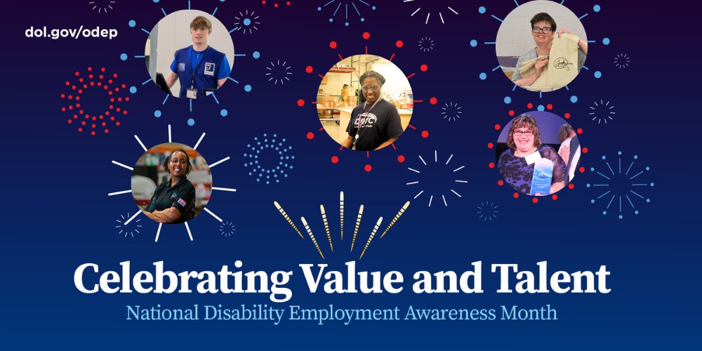 DRTCorg's tweet photo. It's already October?! 🤭 Our favorite month is here! ✨ National Disability Employment Awareness Month celebrates the talent, skills, and contributions people living with disabilities bring to the workforce every day and the employers who recognize their value. #NDEAM https://t.co/xR03HTWFcp