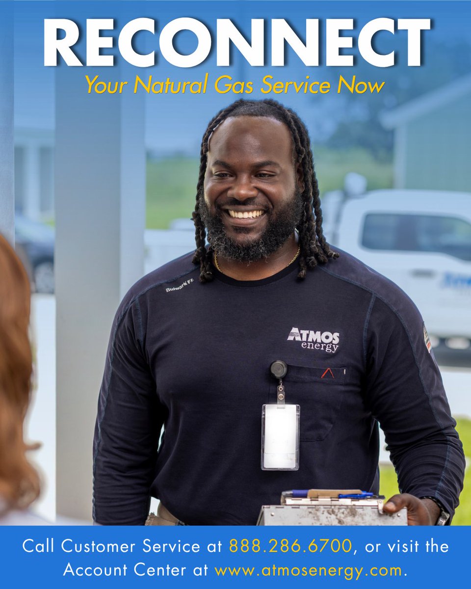 atmosenergy's tweet photo. Fall is here! Reconnect your natural gas service now to stay warm this winter. Schedule your appointment today! #WinterReady #NaturalGasReconnect https://t.co/WSioMB1P2w