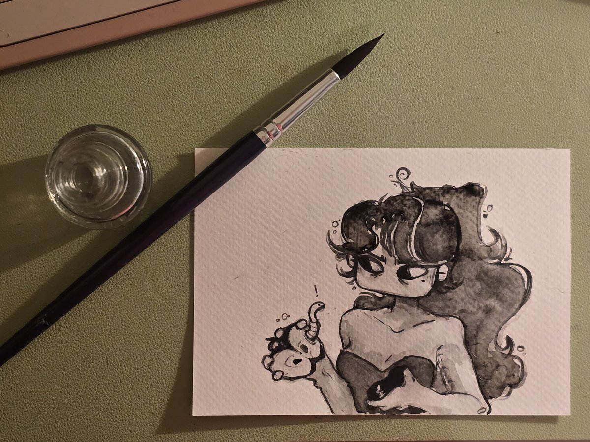 dolefulgrey's tweet photo. Inktober: Apple
.
My final year of college killed my whimsy, my creativity, and my confidence. Being surrounded by such talented friends who were caught up in their own projects meant I felt like I was struggling alone.
#inktober #illustration‌‌ #illustrationartists https://t.co/tNrTJ0rgFz
