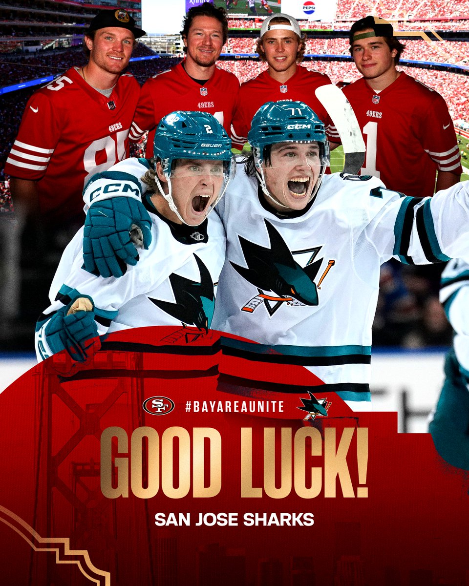 49ers's tweet photo. Good Luck this season! 🦈 

@SanJoseSharks https://t.co/TH8EwhStsF